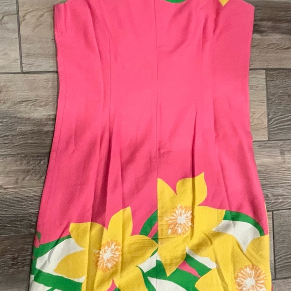 Lilly Pulitzer Pink Floral Shift Dress Women's Sleeveless Size 0 - Picture 6 of 12